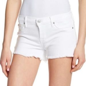 Hudson White Denim Shorts